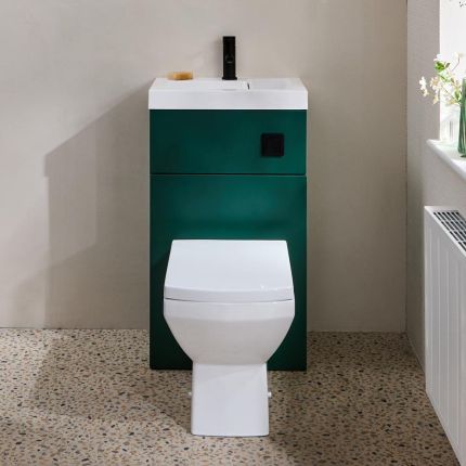 Milano Lurus - Modern Dalton Toilet and Basin Combination Unit - 500mm x 890mm - Choice of Finish