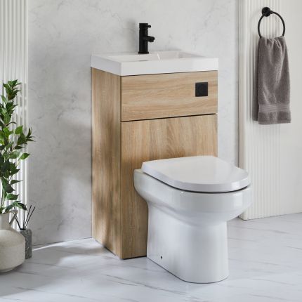 Milano Lurus - Modern Ballam Toilet and Basin and Combination Unit - 500mm x 890mm - Choice of Finish