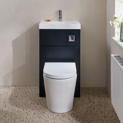 Milano Lurus - Modern Rivington Toilet and Basin Combination Unit - 500mm x 890mm - Choice of Finish