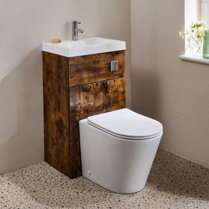 Milano Lurus - Modern Colby Toilet and Basin Combination Unit - 500mm x 890mm - Choice of Finish
