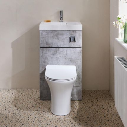 Milano Lurus - Modern Marbury Toilet and Basin Combination Unit - 500mm x 890mm - Choice of Finish