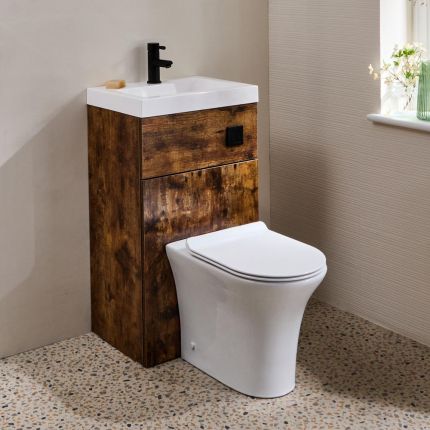 Milano Lurus - Modern Marbury Toilet and Basin Combination Unit - 500mm x 890mm - Choice of Finish