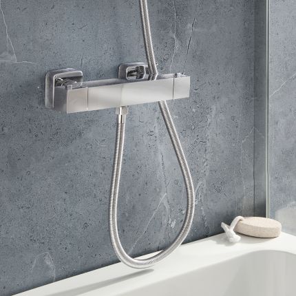 Milano Rune - Modern Square Thermostatic Bar Shower Valve - Choice of Finish