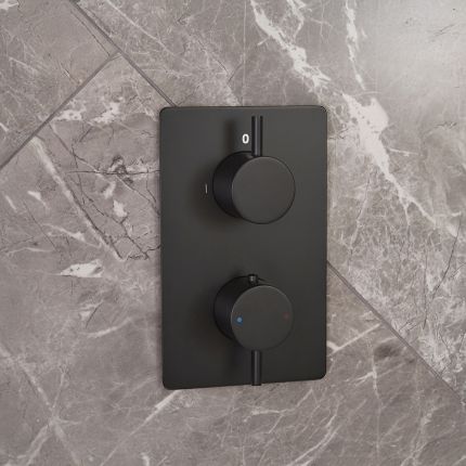 Milano Otto - Modern 2 Outlet Thermostatic Twin Diverter Shower Valve - Choice of Finish