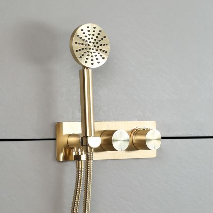 Milano Lune - Modern Twin Diverter Thermostatic Shower Valve with Hand Shower - Choice of Finish
