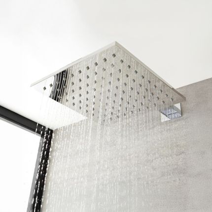 Milano Arvo - Modern 300mm Square Stainless Steel Shower Head - Chrome