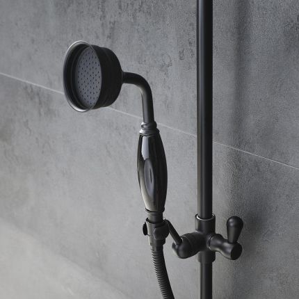 Milano Elizabeth - Traditional Brass Hand Shower - Black