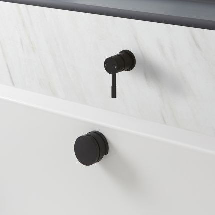 Milano Nero - Modern One Outlet Mixer Valve with Overflow Bath Filler and Waste - Black