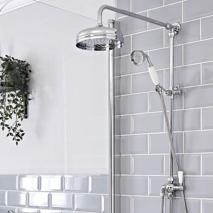 Milano Elizabeth - Traditional Victorian Grand Rigid Riser with 8 inch Shower Head - Chrome