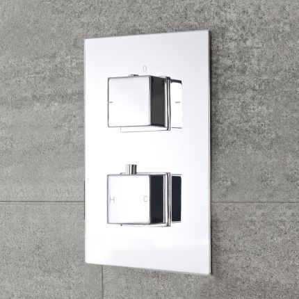 Milano Blade - Chrome Thermostatic Shower with Hand Shower and Bath Filler (2 Outlet)