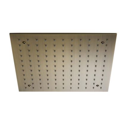 Milano Clarus - Modern 400mm Square Ceiling Mounted Recessed Shower Head - Aged Gold