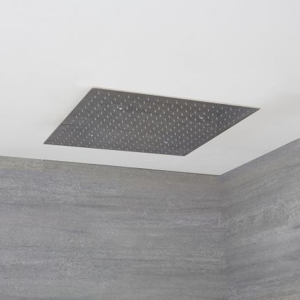 Milano Arvo - Modern 600mm Square Ceiling Head - Polished Chrome