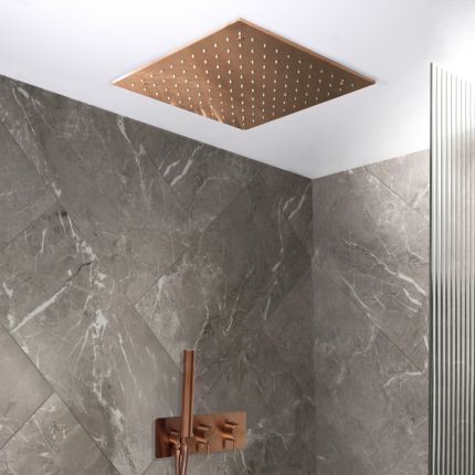 Milano Otto - Modern Thermostatic Shower with Diverter, Recessed Shower Head and Hand Shower (2 Outlet) - Choice of Finish