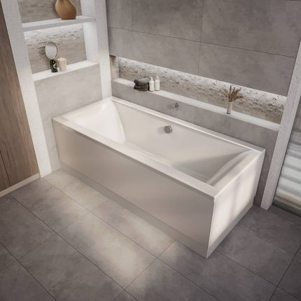 Milano Elswick - Modern Square Double Ended Bath - Choice of Size and Panels