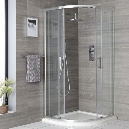 Milano Portland - Chrome Quadrant Shower Enclosure - Choice of Sizes