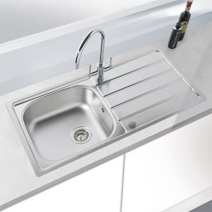 Harlyn Towan - Single Bowl Stainless Steel Kitchen Sink with Reversible Drainer