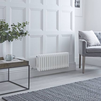 Milano Windsor - Traditional White Horizontal Triple Column Electric Radiator - with Choice of Size and Wi-Fi Thermostat