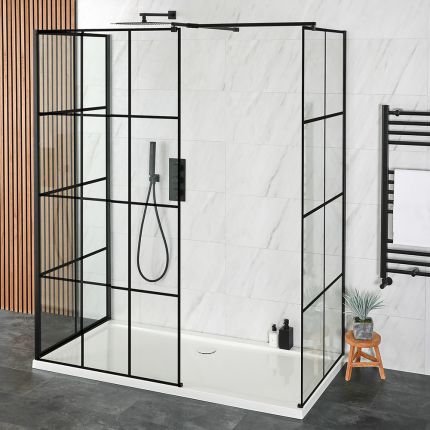 Milano Barq - 3 Sided Walk-In Shower Enclosure with Tray - Choice of Sizes
