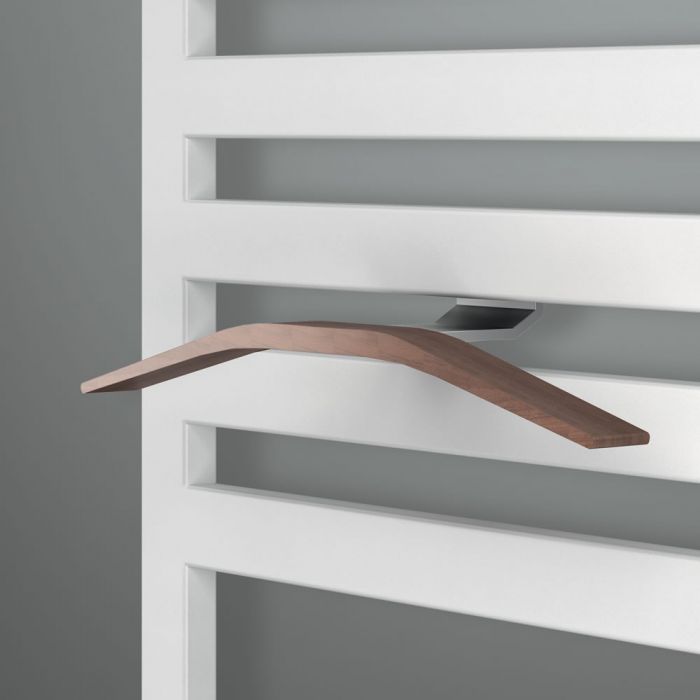 Lazzarini Way - Aluminium & Teak Easy-Install Magnetic Towel Hanger