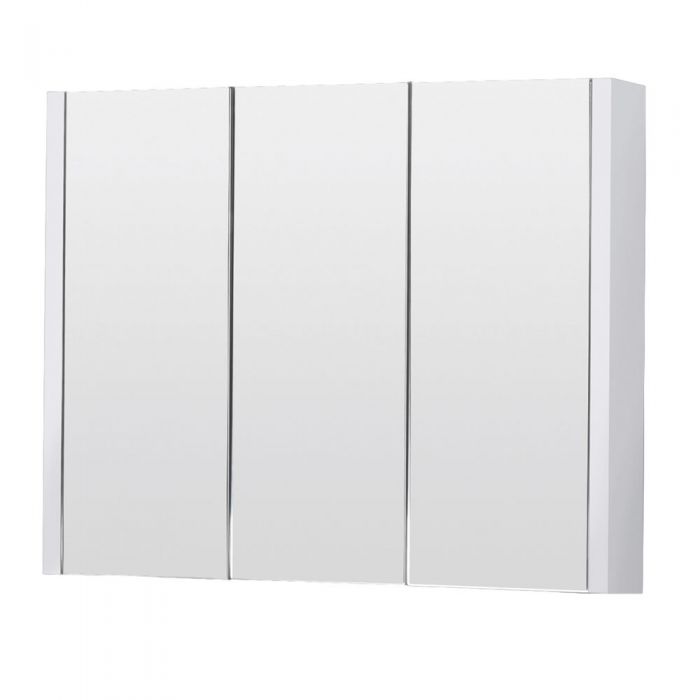 Milano Ren White Modern Mirrored Cabinet 900mm X 650mm