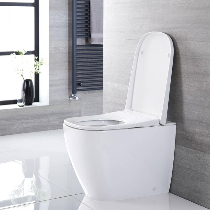 Milano Luxus Back To Wall Japanese Bidet Toilet - Heated Toilet Seat Battery Operated Uk