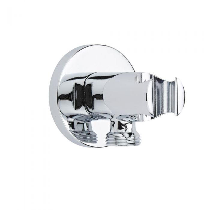 Milano Mirage - Modern Round Integrated Outlet Elbow and Bracket for Hand Showers - Chrome