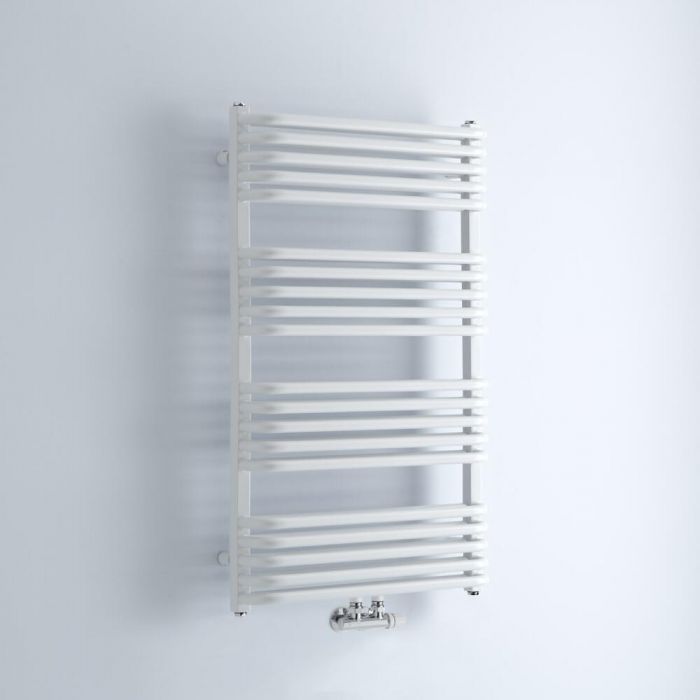 Milano Bow - White D-Bar Heated Towel Rail - 1000mm x 600mm