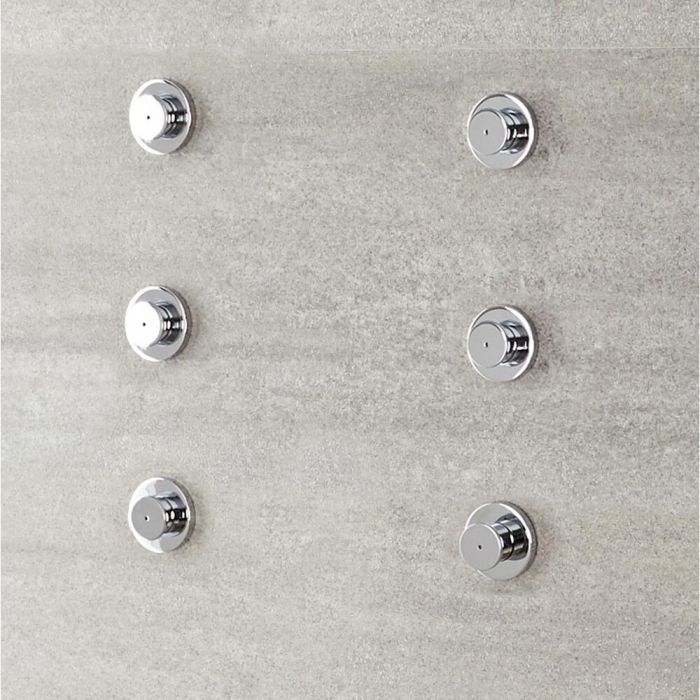 Milano Mirage - Modern Front Fix Pack of 6 Fine Mist Body Jets - Chrome