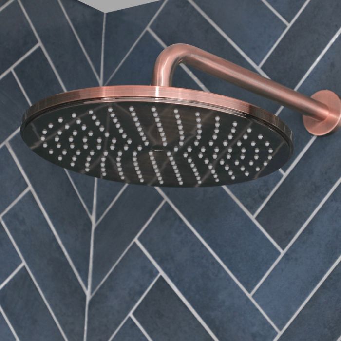Milano Amara - Modern Round 300mm Stainless Steel Shower Head - Brushed Copper