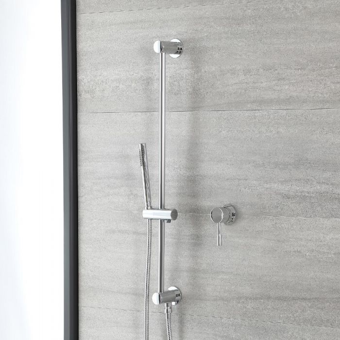 Milano Mirage - Chrome Shower with Pencil Hand Shower and Riser Rail (1 Outlet)