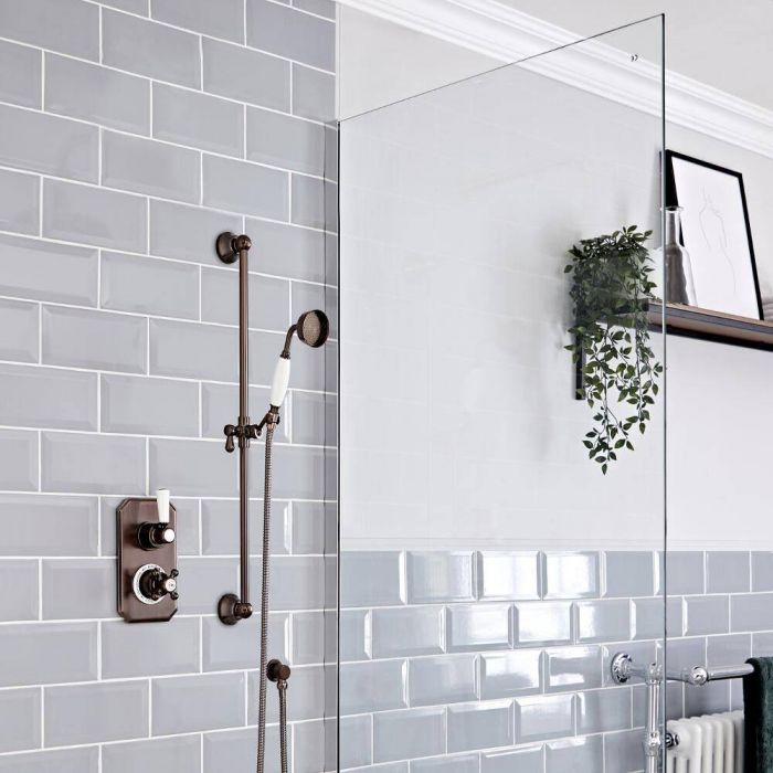 Milano Elizabeth - Traditional Riser Rail Kit with Hand Shower and Outlet Elbow - Oil Rubbed Bronze