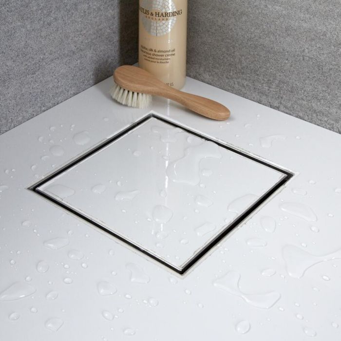 Milano - 200mm Square Tile Insert Stainless Steel Shower Drain