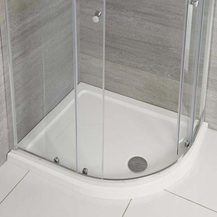 Milano Lithic - Right Handed Low Profile Offset Quadrant Shower Tray - 1000mm x 800mm