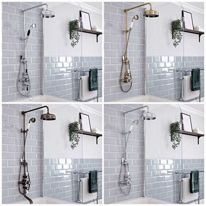Milano Elizabeth - Traditional Triple Exposed Thermostatic Shower with Grand Rigid Riser Rail - Choice of Bath Spout and Finish