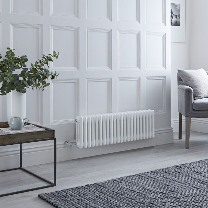 Milano Windsor - Traditional White 3 Column Electric Radiator - 300mm x 1010mm (Horizontal) - with Choice of Wi-Fi Thermostat