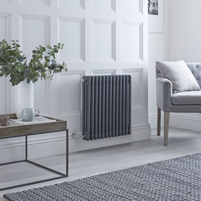 Milano Windsor - Traditional Anthracite 3 Column Electric Radiator - 600mm x 605mm (Horizontal) - with Choice of Wi-Fi Thermostat
