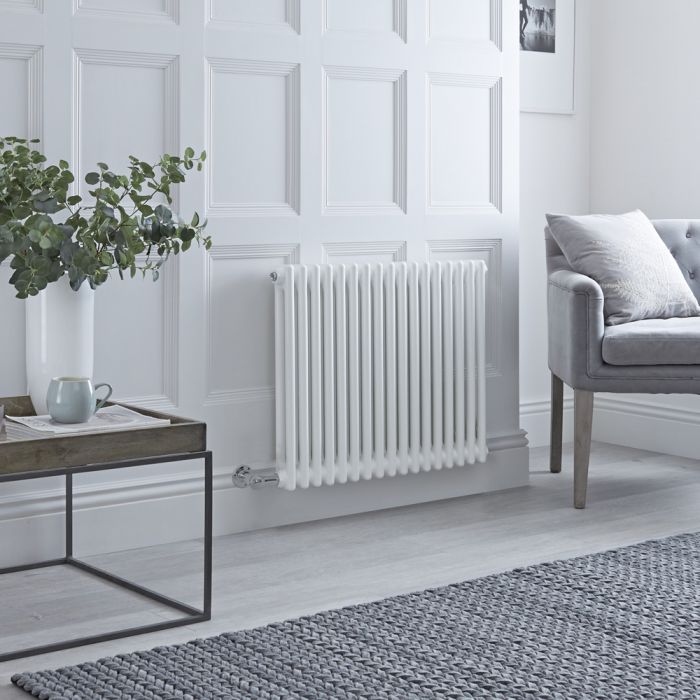 Milano Windsor - Traditional White 2 Column Electric Radiator - 600mm x 785mm (Horizontal) - with Choice of Wi-Fi Thermostat