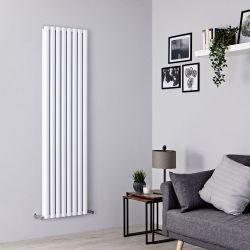 Milano Aruba Ayre - Aluminium White Vertical Designer Radiator - 1800mm x 470mm (Double Panel)