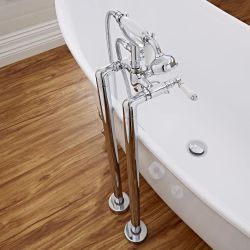 Milano Elizabeth - Traditional Floor Standing Bath Tap Legs - Chrome