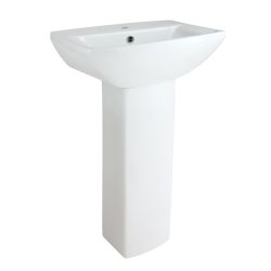 Milano Dalton - Modern 500mm Basin with Full Pedestal - (1 Tap Hole)