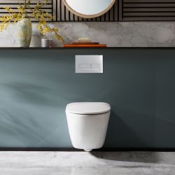 Milano Sutton - White Modern Wall Hung Toilet with Soft Close Seat