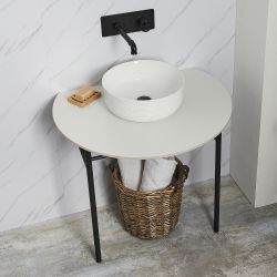 Milano Santo - Black Washstand with Countertop - Choice of Finish and Basin