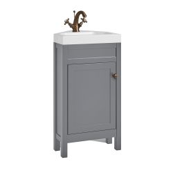 Milano Aston - 450mm Traditional Cloakroom Corner Vanity Unit with Basin - Choice of Finish and Handles