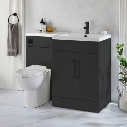 Milano Lurus - 1105mm Modern Vanity and WC Combination Unit with Select Toilet - Choice of Finish, Handles and Left / Right Hand Options