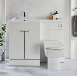 Milano Lurus - 1105mm Modern Vanity and WC Combination Unit with Elswick Toilet - Choice of Finish, Handles and Left / Right Hand Options