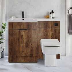 Milano Lurus - 1105mm Modern Vanity and WC Combination Unit with Elswick Toilet - Choice of Finish, Handles and Left / Right Hand Options