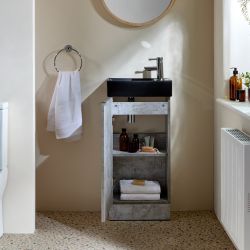 Milano Lurus - 400mm Modern Cloakroom Vanity Unit with Basin - Choice of Finish and Handles