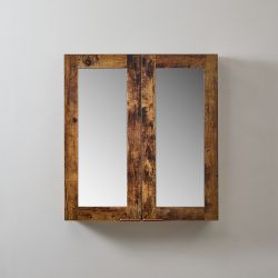 Milano Lurus - Modern Mirrored Cabinet - 600mm x 650mm - Choice of Finish and Handles