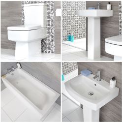 Milano Elswick - Modern Bathroom Suite with Straight Standard Bath
