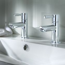 Milano - Modern Basin Pillar Taps - Choice of finish